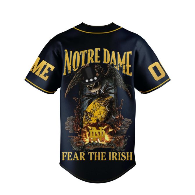 Custom Notre Dame Irish Baseball Jersey - Personalize Your Name & Number - Fear The Irish Design - Image 3