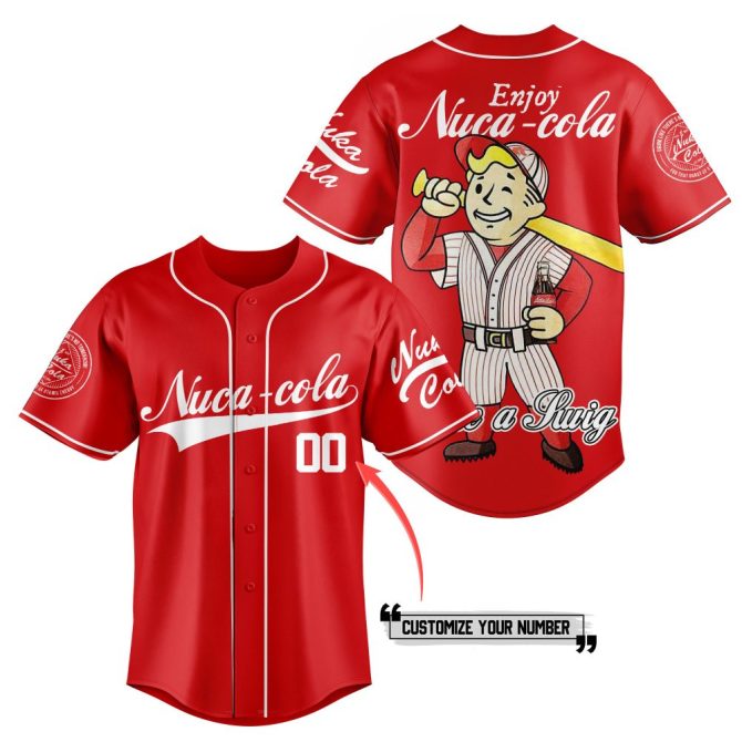 Customizable Nuka-Cola Baseball Jersey - Retro Style With Iconic Design - Perfect For Collectors & Fans