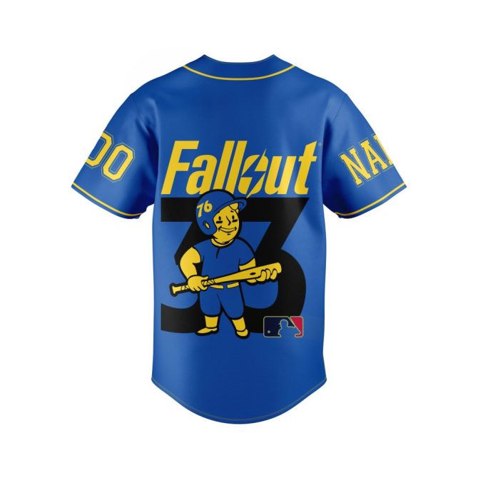 Custom Fallout Baseball Jersey - Vault-Tec Design - Personalized Name & Number - Perfect Gift For Gamers! - Image 3