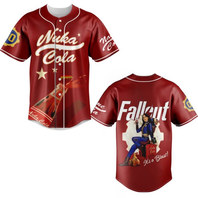 Custom Nuka Cola Baseball Jersey – Personalized Fallout Gaming Apparel - Image 2