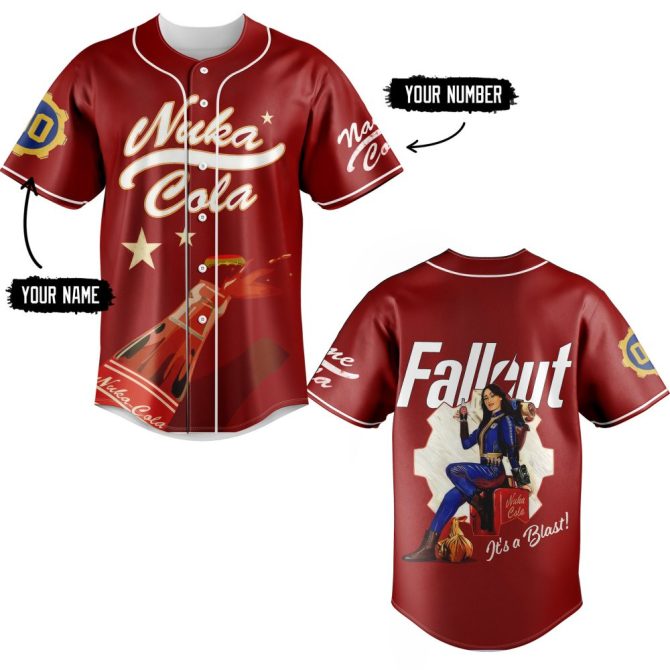 Custom Nuka Cola Baseball Jersey – Personalized Fallout Gaming Apparel