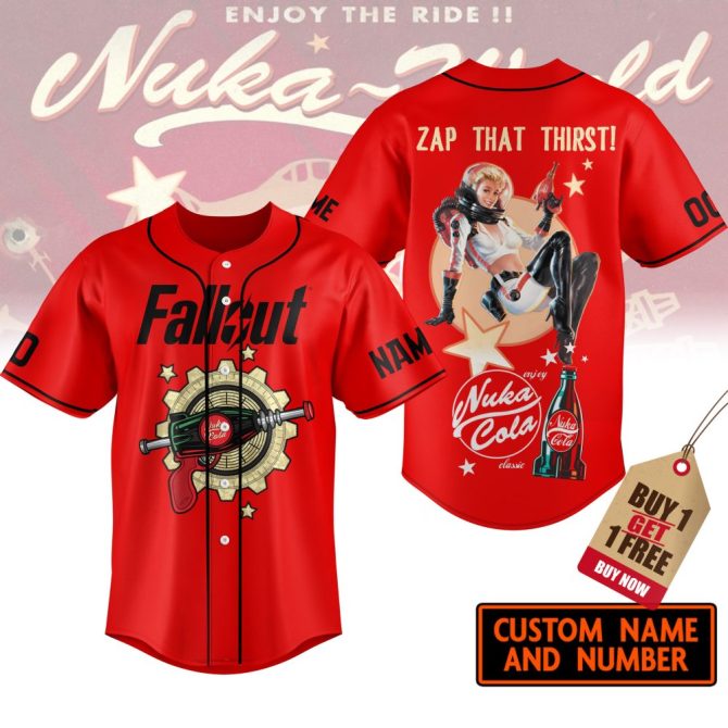 Custom Nuka Cola Baseball Jersey - Buy 1 Get 1 Free! Personalize Your Style Today!