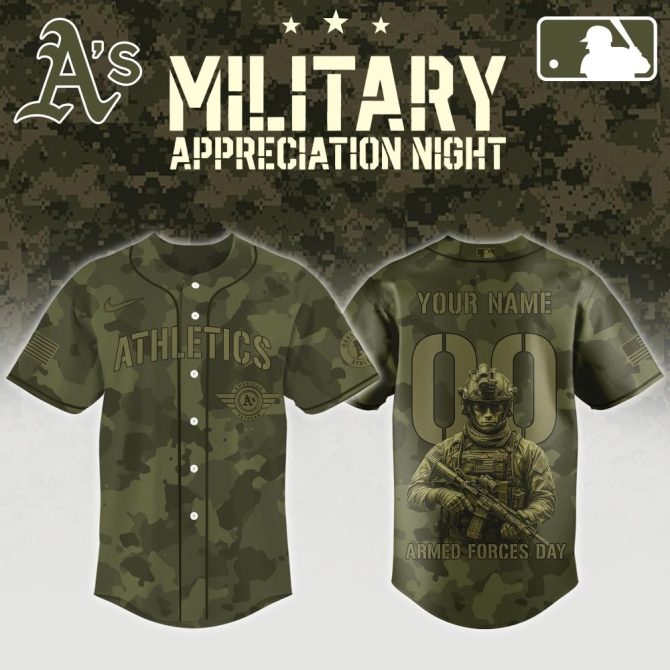 Custom Oakland A'S Camouflage Jersey – Military Appreciation Night Edition