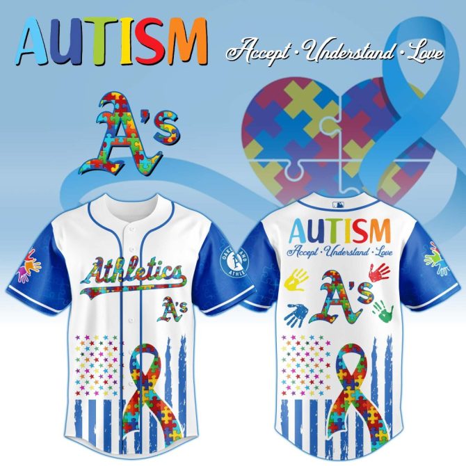 Autism Awareness Athletic Jersey - Embrace, Understand, Love , Unique Puzzle Design