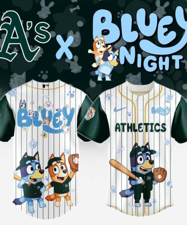A'S X Bluey Night Kids' Baseball Jersey - Limited Edition Playful Design