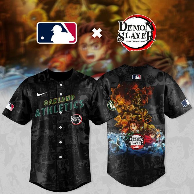 Demon Slayer X Mlb Oakland Athletics Limited Edition Jersey – Anime Fans Must-Have!