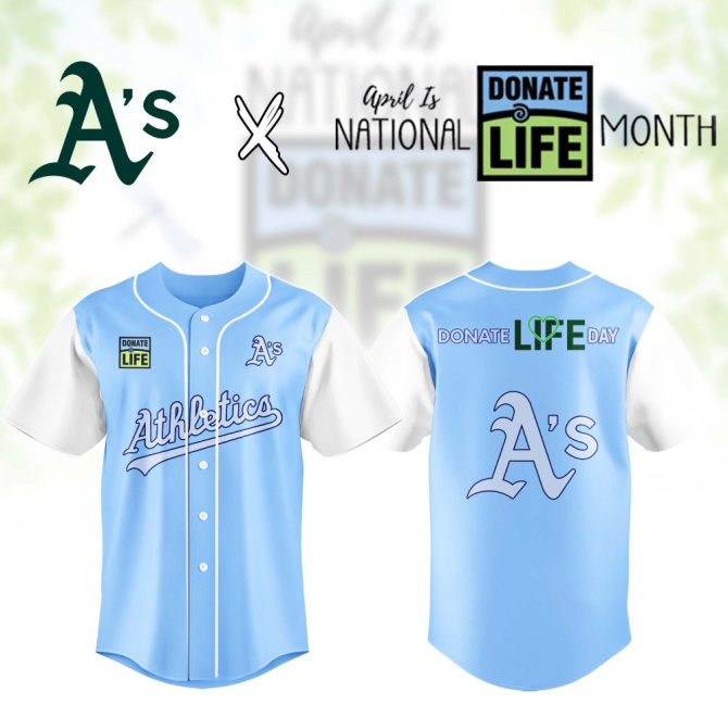 Limited Edition A'S Jersey - Celebrate Donate Life Month In Style!