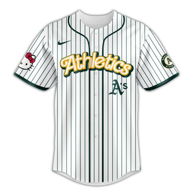 Hello Kitty X A'S Limited Edition Baseball Jersey & Cap Set - Perfect Gift! - Image 3