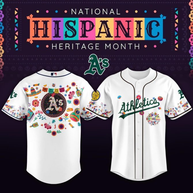 Celebrate Hispanic Heritage Month With Oakland A'S Limited Edition Jersey – Vibrant Design!