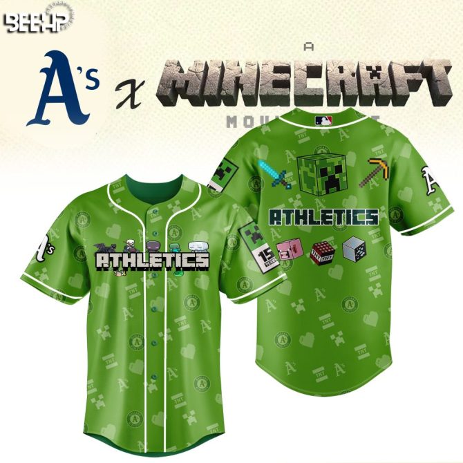 Limited Edition A'S X Minecraft Jersey – Ultimate Gamer'S Baseball Shirt