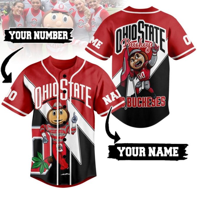 Custom Ohio State Buckeyes Baseball Jersey - Personalize With Your Name & Number