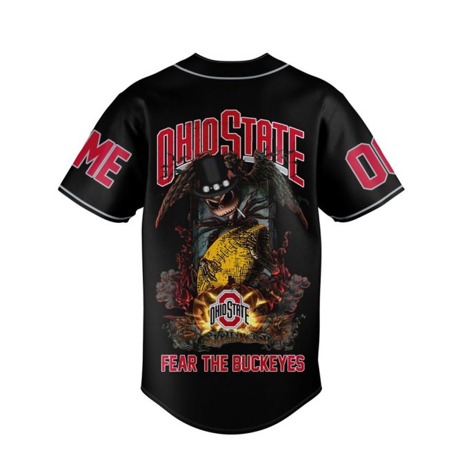 Custom Ohio State Buckeyes Jersey - Personalized Name & Number, Fear The Buckeyes Design - Image 3