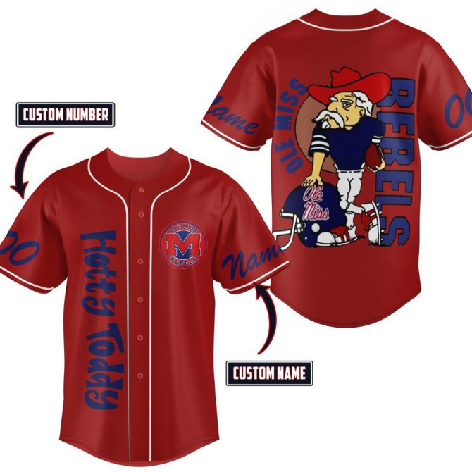 Custom Ole Miss Rebels Jersey - Personalize Name & Number - Bold Red Fan Gear