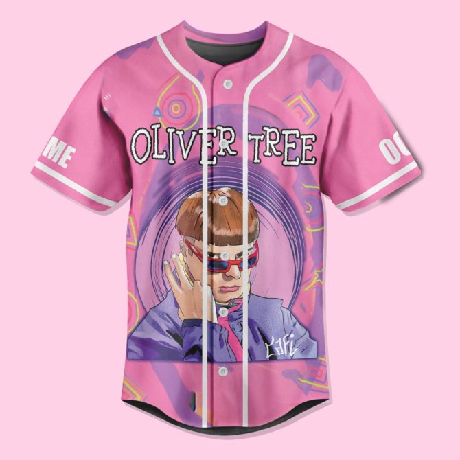 Customizable Pink Alien Baseball Jersey – Unique Design, Add Name & Number! - Image 2