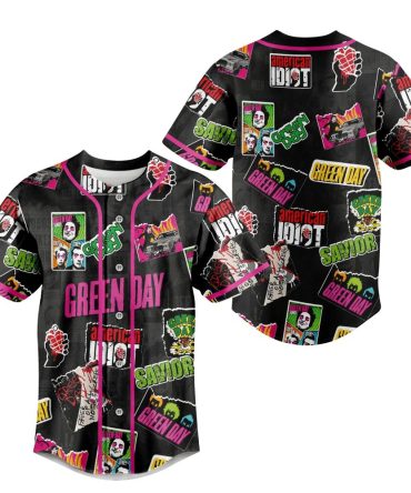 Green Day Graphic Baseball Jersey - Stylish American Idiot Design For Fans