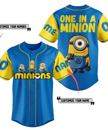 Customizable Minion Baseball Jersey - Add Your Name & Number - Fun & Unique Gift!