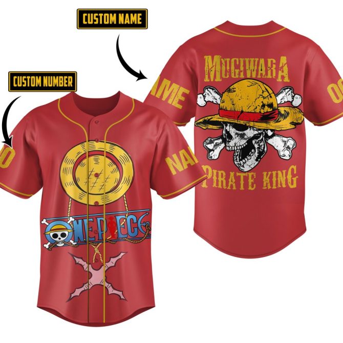Custom Name & Number Pirate Anime Baseball Jersey – Unique Gift For Fans - Image 2