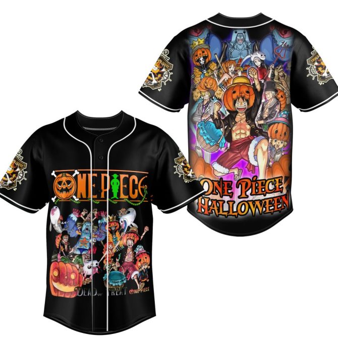 One Piece Halloween Baseball Jersey - Anime Costume Tee For Festive Fans