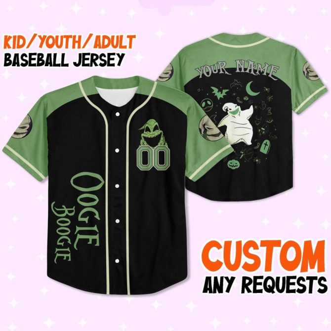 Custom Oogie Boogie Adult Baseball Jersey - Personalized Halloween Style - Image 3