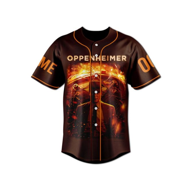Custom Oppenheimer Baseball Jersey - The Destroyer Of Worlds Design, Personalized Name & Number - Image 2