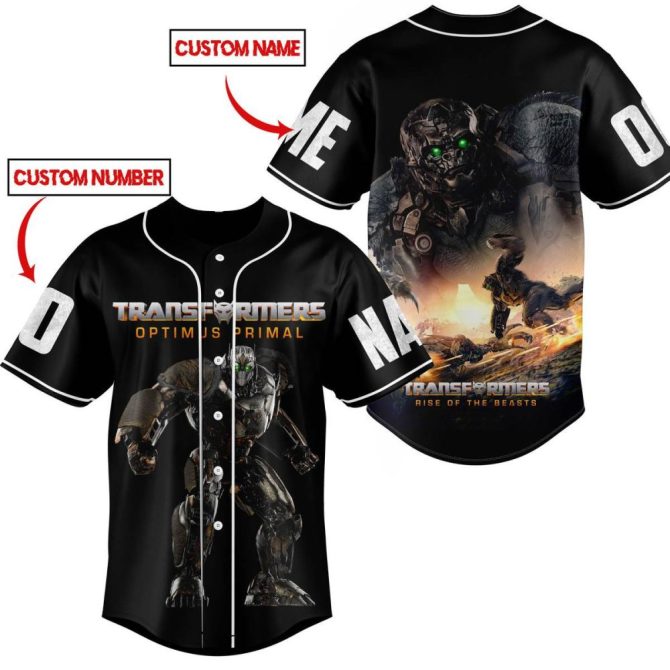 Custom Transformers Optimus Primal Jersey - Personalized Name & Number - Rise Of The Beasts Design - Image 2