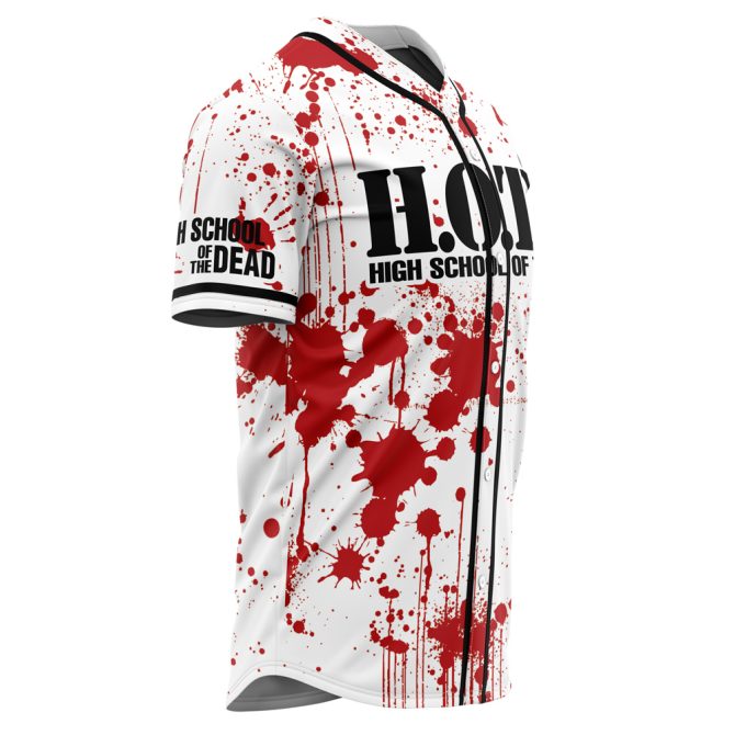 High School Of The Dead Anime Baseball Jersey - Blood Splatter Design, Unisex, Cosplay Apparel - Image 2