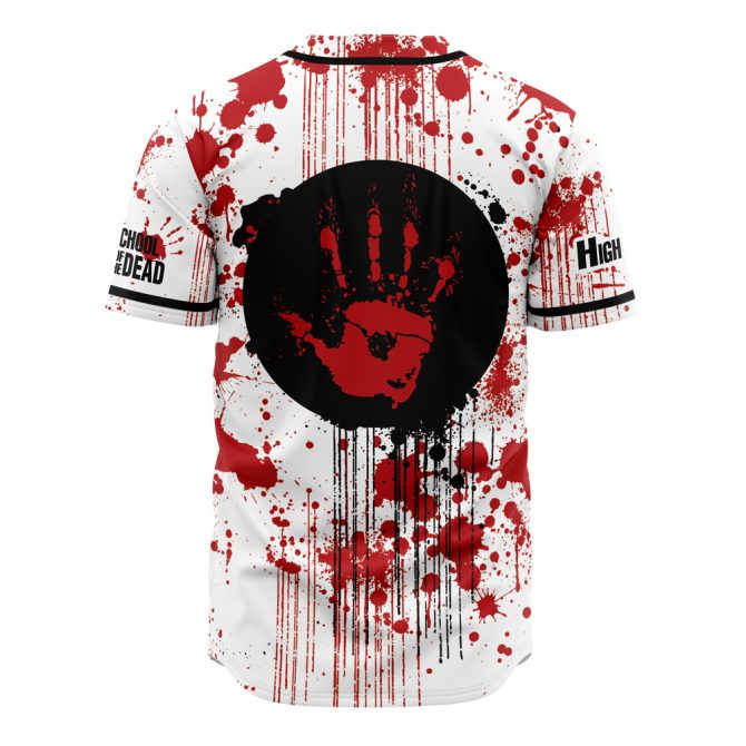 High School Of The Dead Anime Baseball Jersey - Blood Splatter Design, Unisex, Cosplay Apparel - Image 3