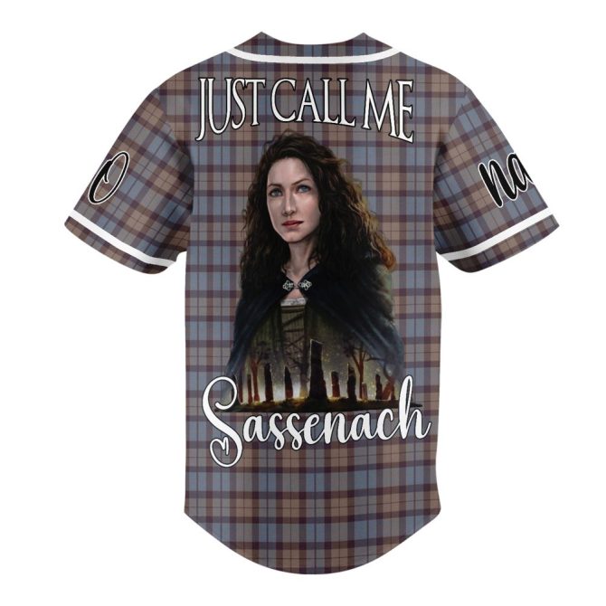 Outlander Floral Plaid Baseball Jersey - Unique Dragonfly Design, Customizable Name, Perfect Gift For Fans! - Image 2