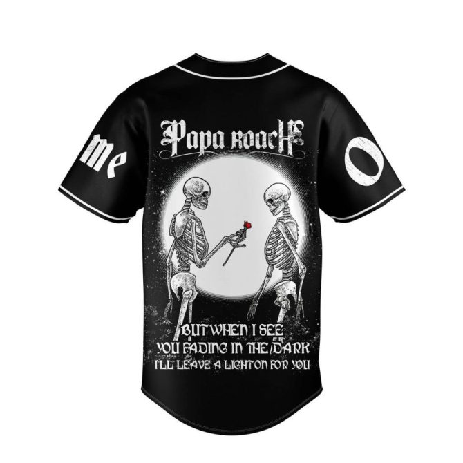 Customizable Skeleton Rose Baseball Jersey - Gothic Style With Personalized Name & Number - Image 3