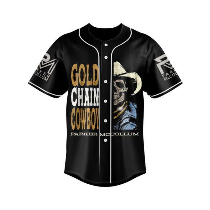 Gold Chain Cowboy Baseball Jersey – Parker Mccollum 2024 Tour Shirt, Limited Edition - Image 2