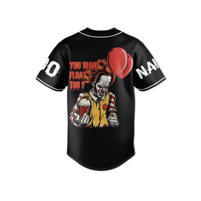 Custom Pennywise Baseball Jersey - Horror-Themed, Personalize With Name & Number - Stand Out With Unique Style - Image 2