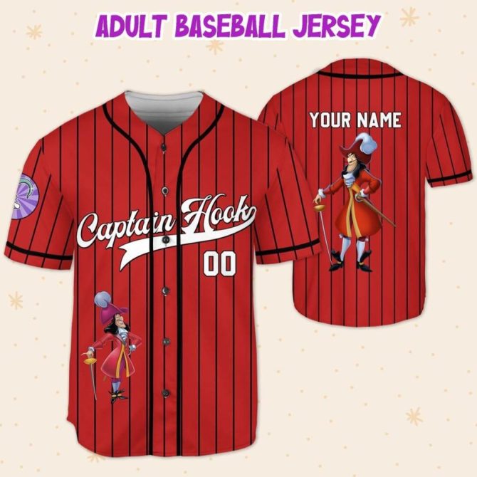 Custom Captain Hook Baseball Jersey For Kids/Youth/Adults – Personalized Name & Number - Image 6
