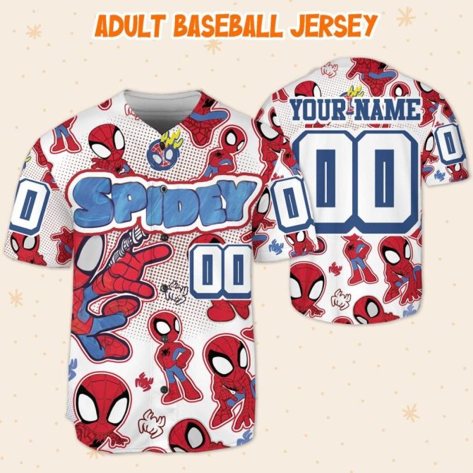 Custom Spidey Baseball Jersey For Kids/Youth/Adults – Personalize Your Superhero Style! - Image 6