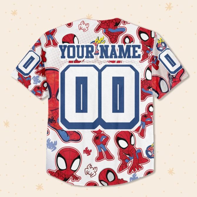 Custom Spidey Baseball Jersey For Kids/Youth/Adults – Personalize Your Superhero Style! - Image 5