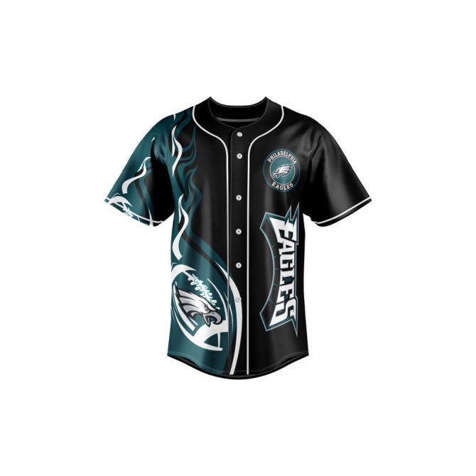 Fly Eagles Fly Jersey - Philadelphia Eagles Fan Baseball Shirt - Bold Graphic Design - Image 2