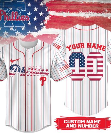 Custom Philadelphia Phillies Jersey - Personalize Name & Number - Patriotic Design