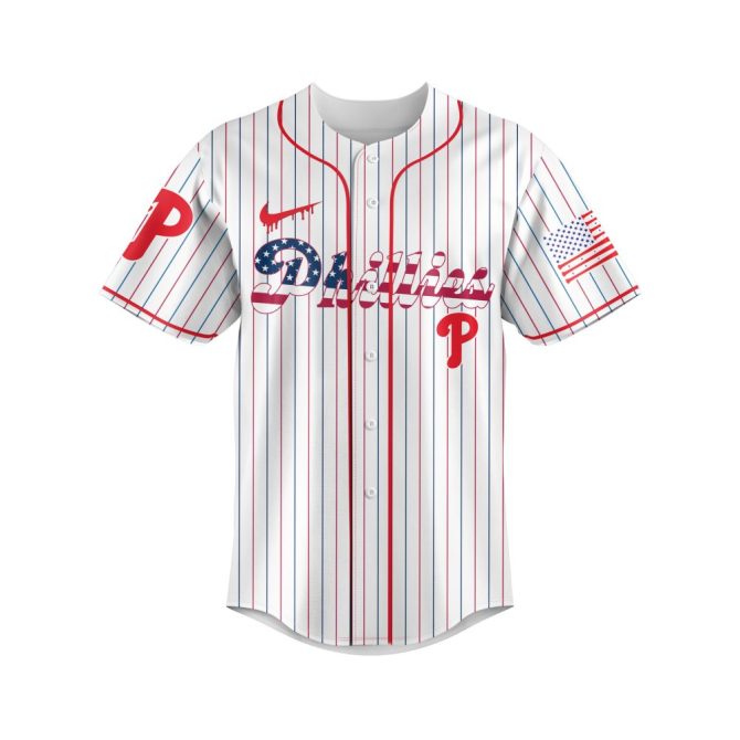 Custom Philadelphia Phillies Jersey - Personalize Name & Number - Patriotic Design - Image 2