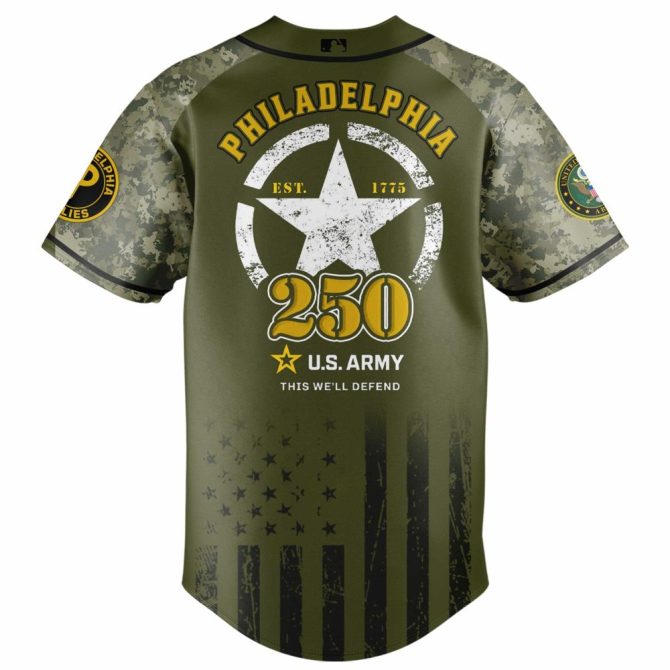 Celebrate U.S. Army'S 250Th With Limited Edition Phillies Camo Jersey – Patriotic Style! - Image 3