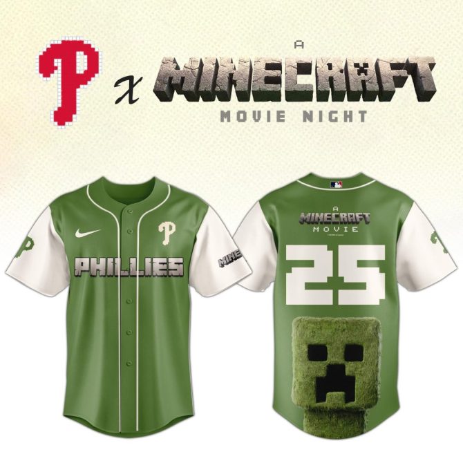 Limited Edition Phillies X Minecraft Jersey – Perfect For Fans & Gamers!
