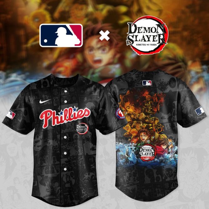 Exclusive Phillies X Demon Slayer Baseball Jersey - Limited Edition Fan Gear