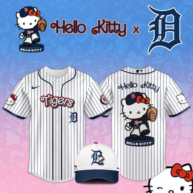 Hello Kitty X Tigers Baseball Jersey & Cap Set – Limited Edition Fan Gear