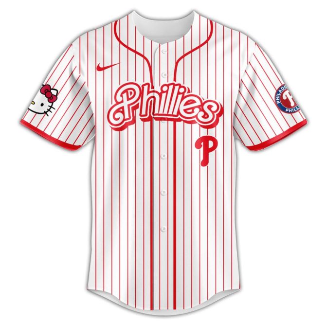 Hello Kitty X Phillies Jersey & Cap Set - Cute Baseball Fan Gear! - Image 3
