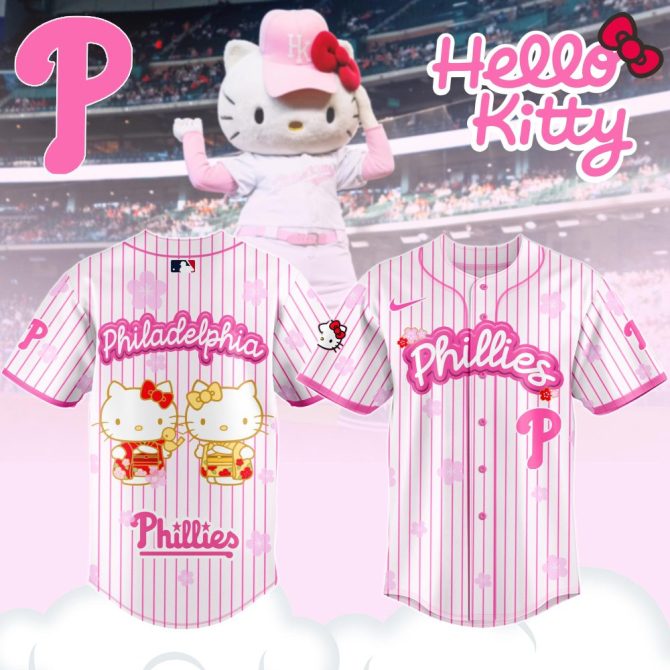 Hello Kitty Phillies Jersey – Cute Pink Stripes, Perfect For Fans & Collectors!