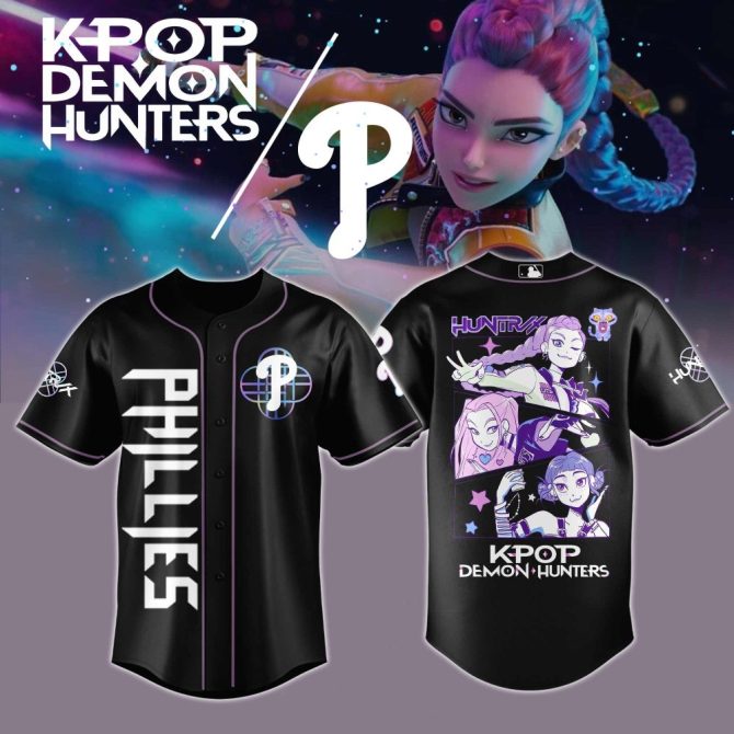 Kpop Demon Hunters Phillies Baseball Jersey - Stylish Anime Fan Apparel