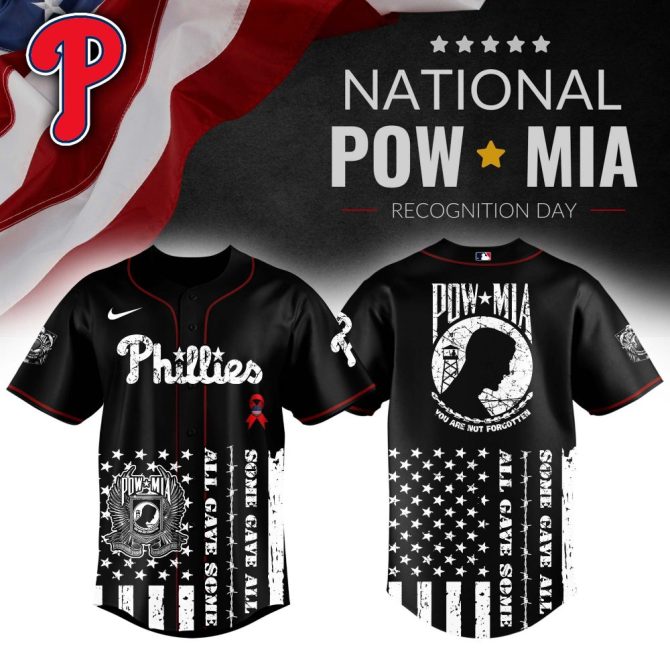 Honor Heroes: Phillies Pow*Mia Baseball Jersey - Patriotic & Stylish Tribute Wear