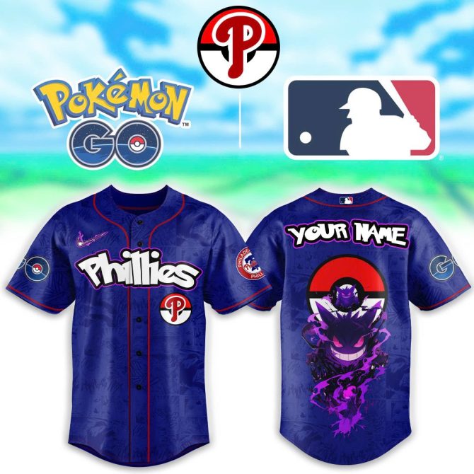 Custom Pokémon Go Phillies Baseball Jersey – Personalized Name & Design