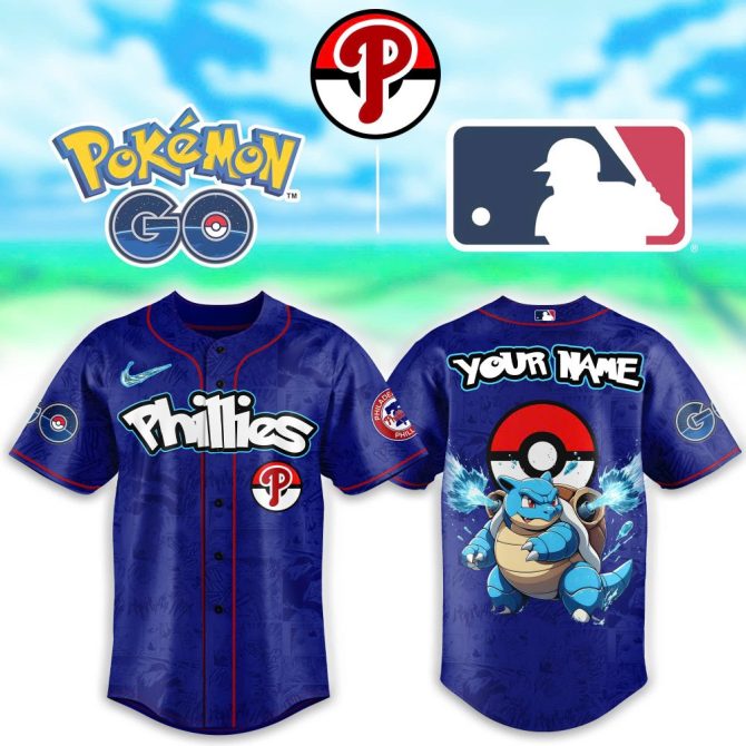 Custom Pokémon Phillies Jersey – Mlb Fan Gear With Blastoise Design