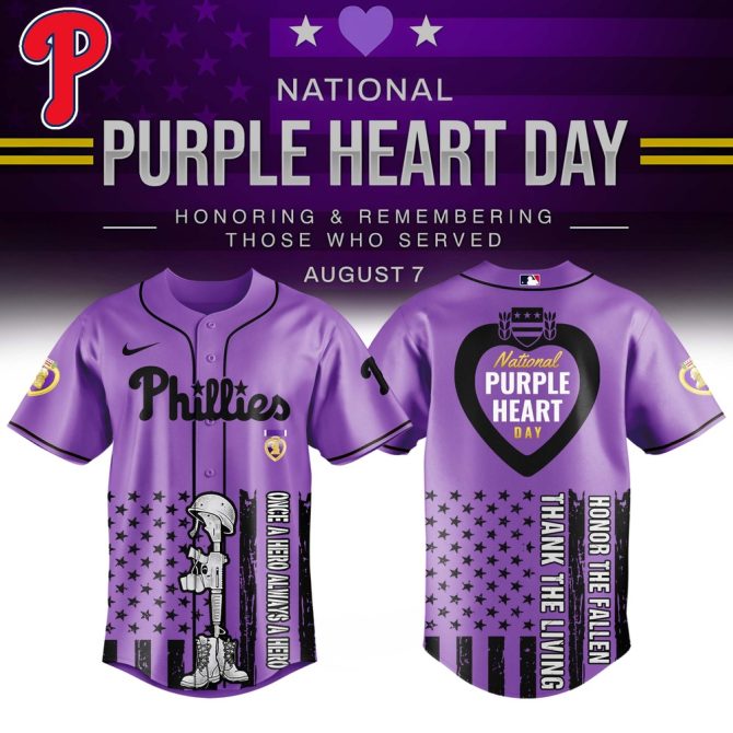 Honor Heroes: Limited Edition Purple Phillies Jersey For National Purple Heart Day