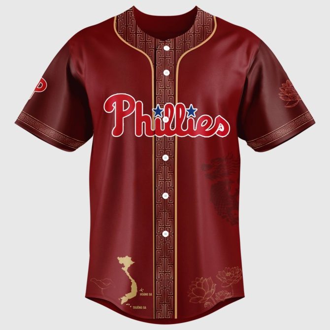 Celebrate Vietnamese Heritage: Phillies Limited Edition Jersey – Unique Design & Premium Quality - Image 2