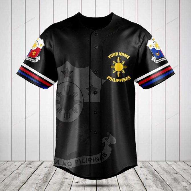 Customizable Philippines Flag Baseball Jersey - Personalized Design & Premium Quality